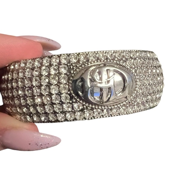 Harley Davidson 2012 CZ Bling Silver Bangle Spring Closure Bracelet - Picture 3 of 14
